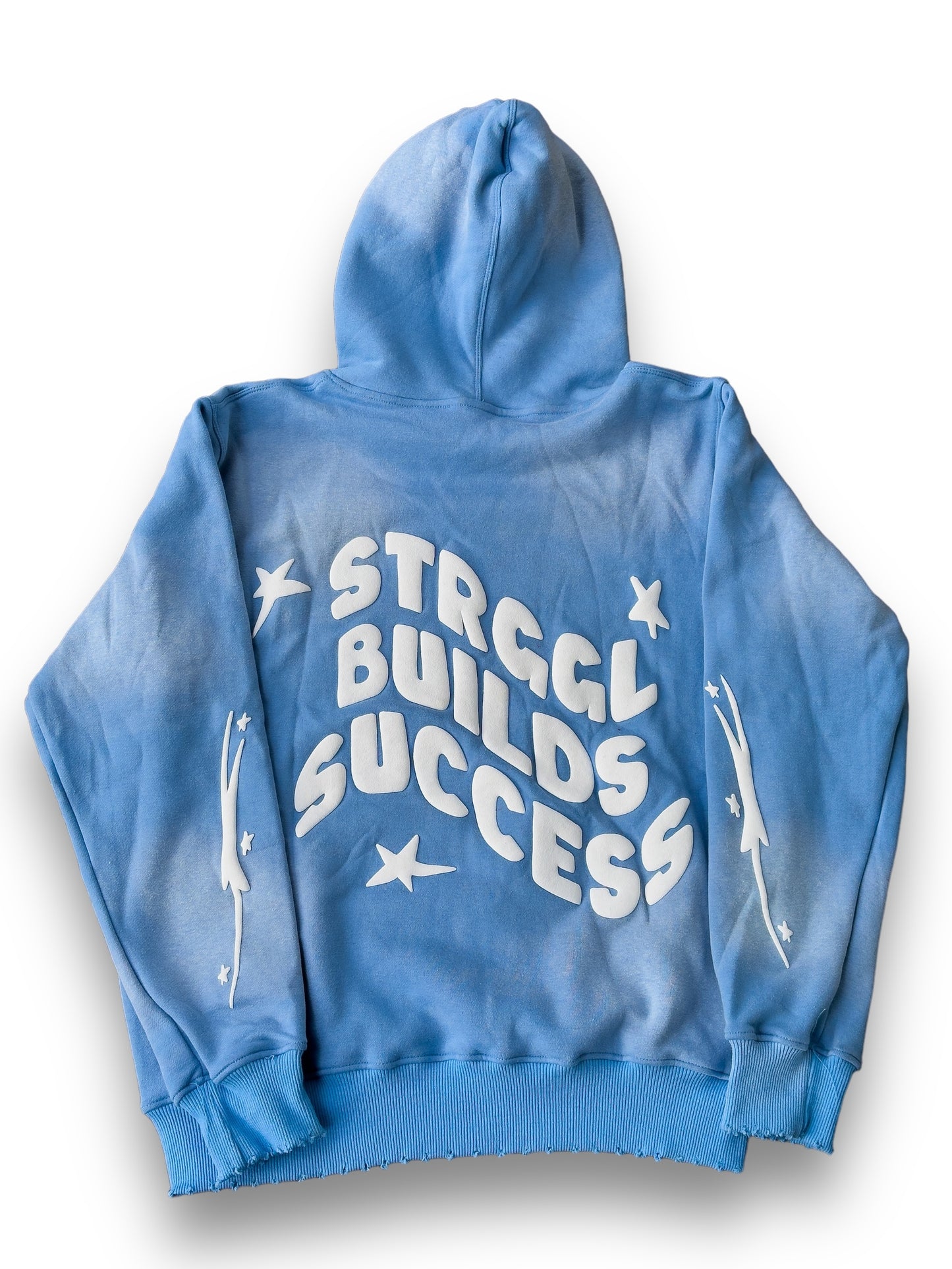 Sky Blue "Strggl Builds Success" hoodie